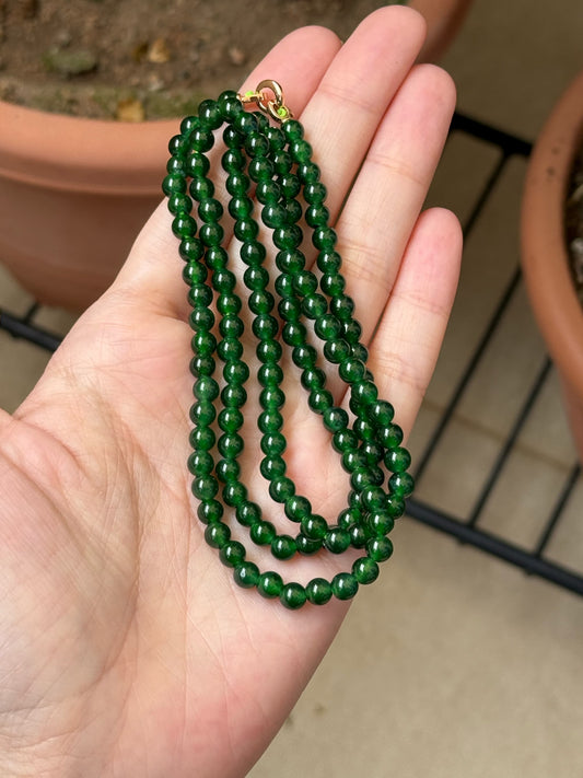 (Specially Sourced) 5mm Premium Imperial Green Necklace