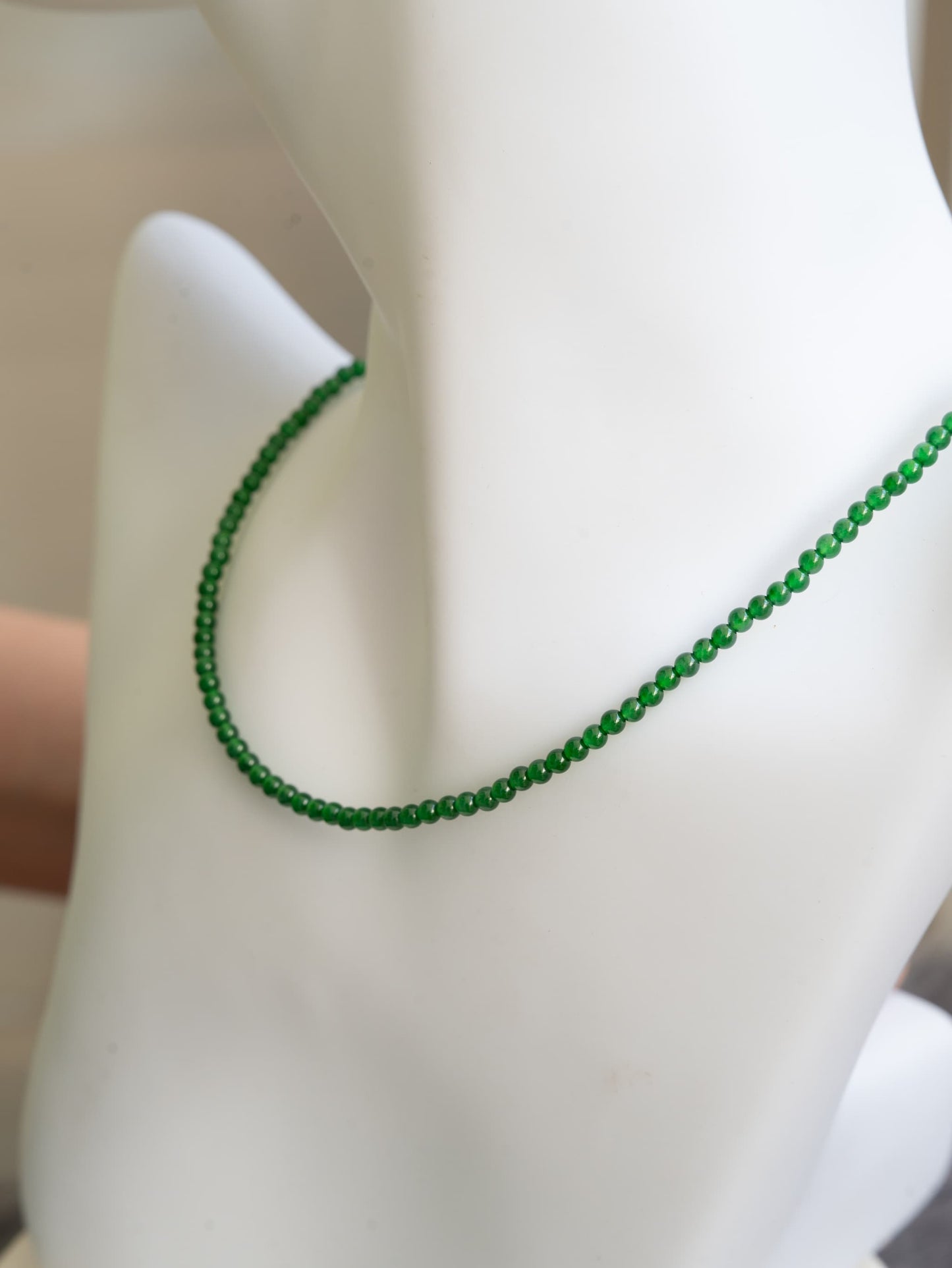 3mm Guatemalan Sunny Green Necklace (Premium)