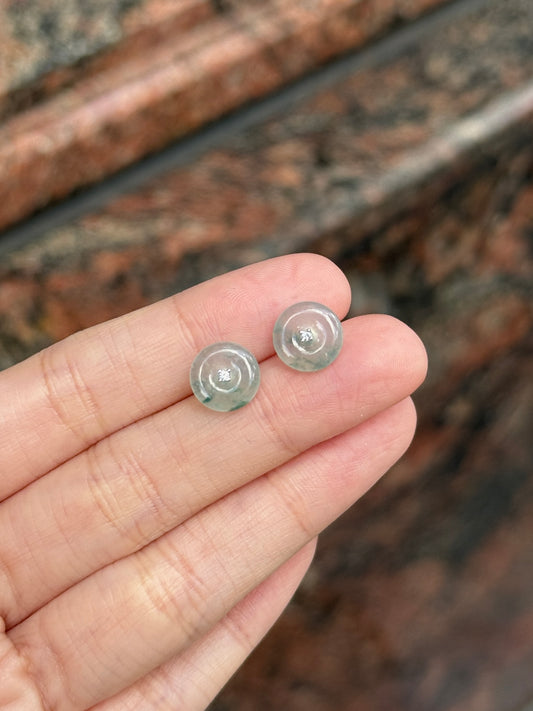 18K Piaohua Donut Earrings (Icy Variety)