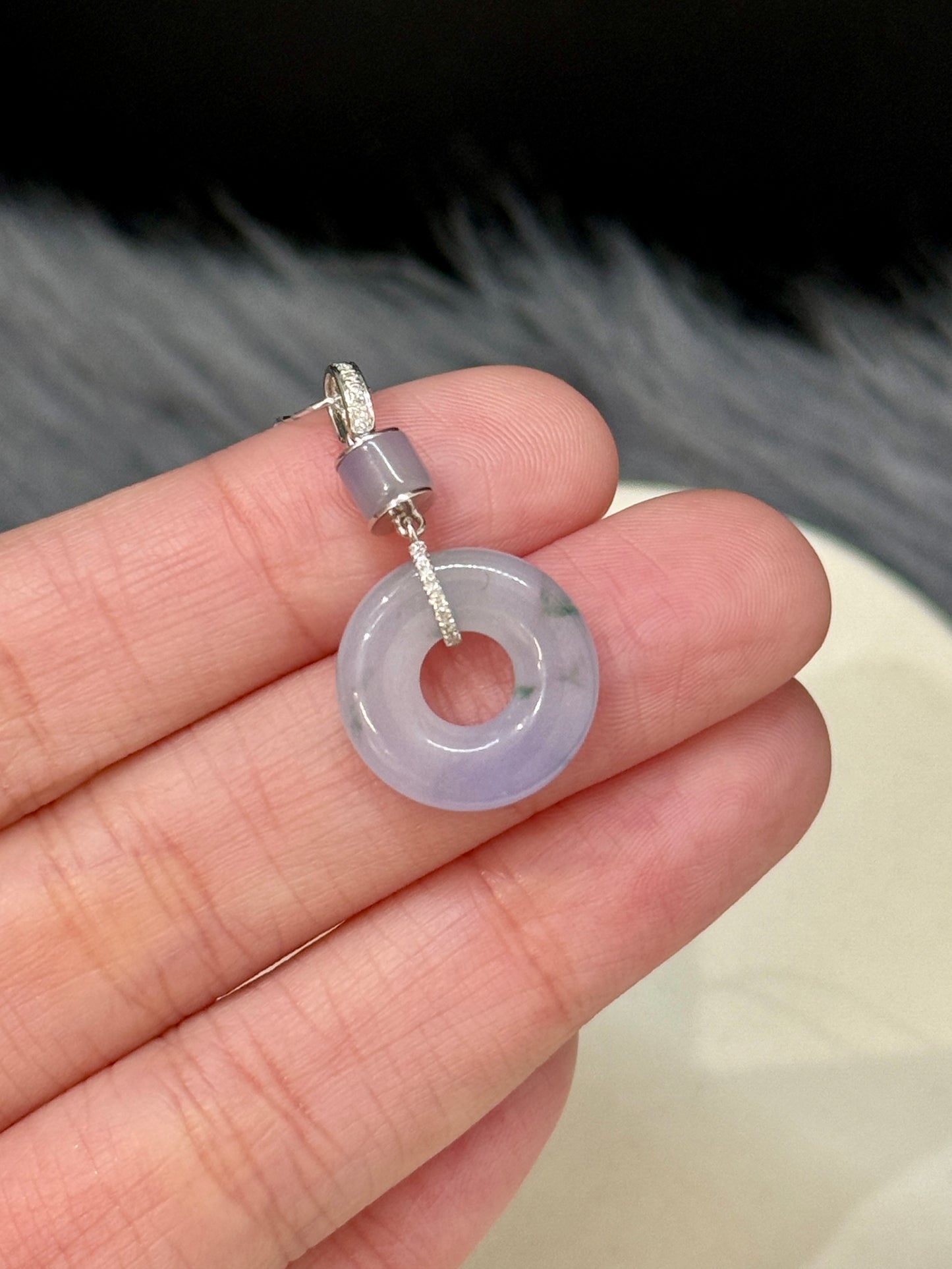 18K Icy Jelly Monet Donut Pendant