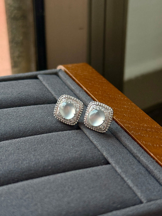 18K Medium Harmony Square Earrings (Icy Variety!)