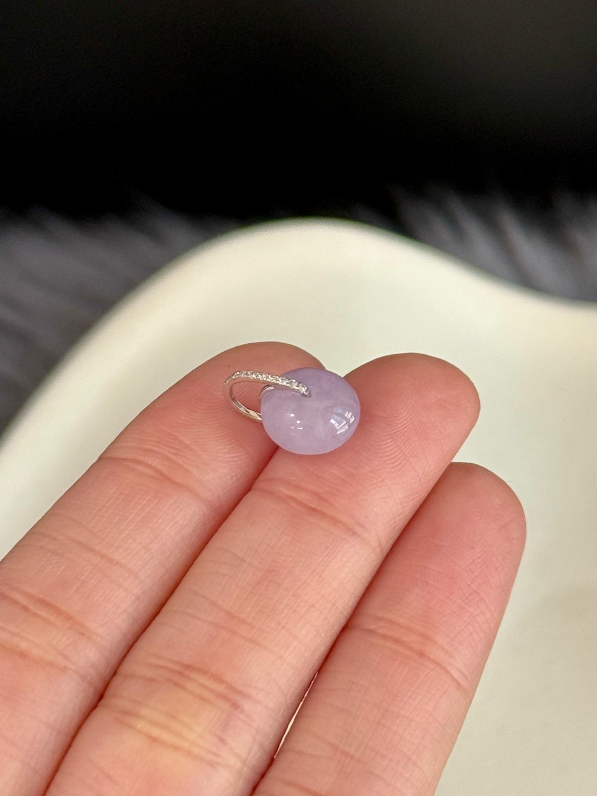 18K Icy Mini Lavender Donut Pendant