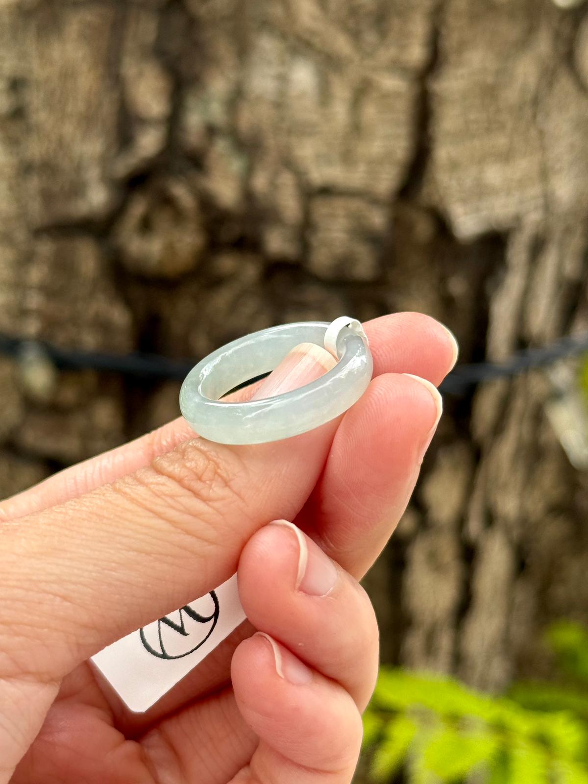 Icy Light Mint Blue Jadeite Abacus Rings