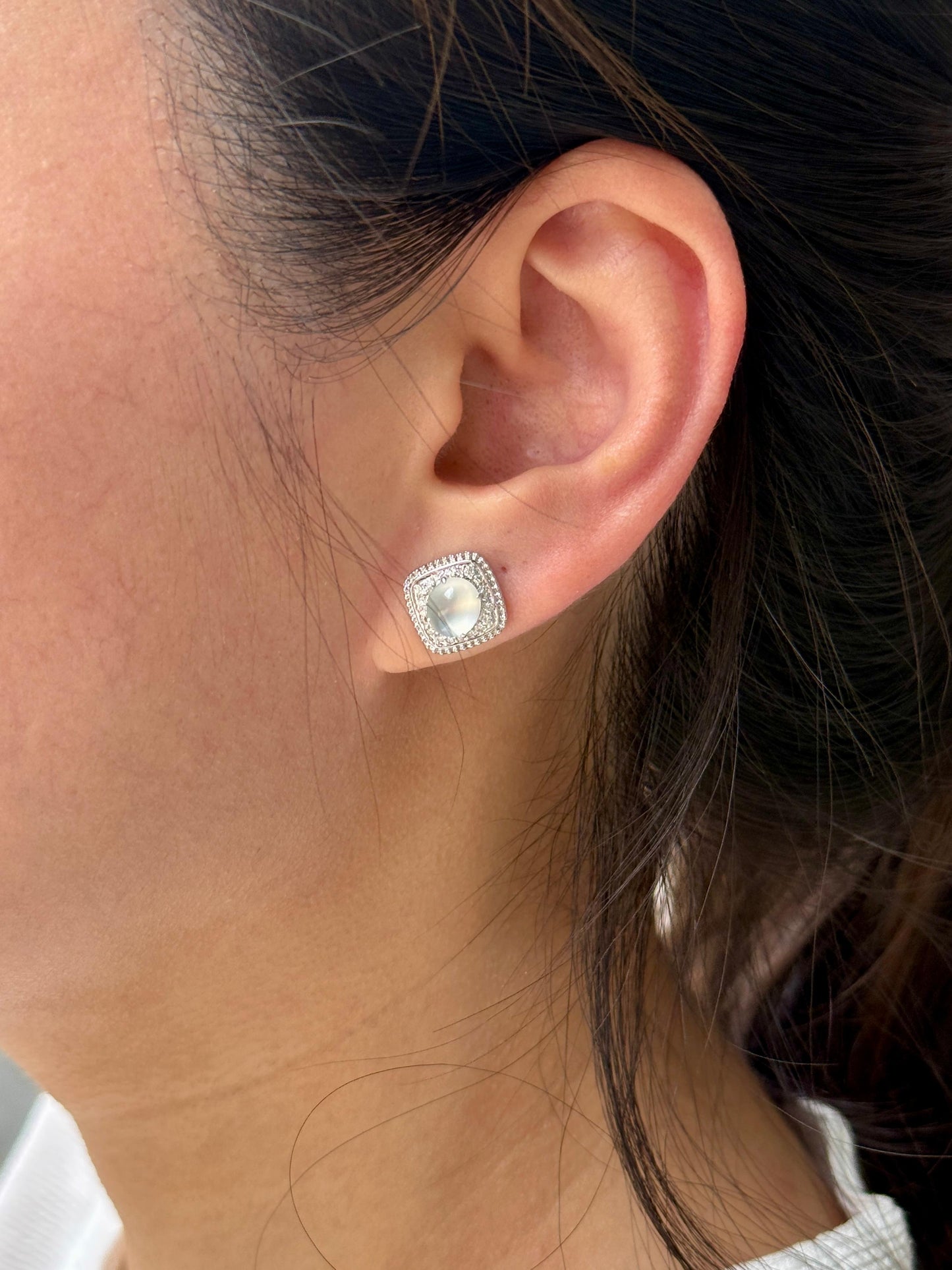 18K Medium Harmony Square Earrings (Icy Variety!)