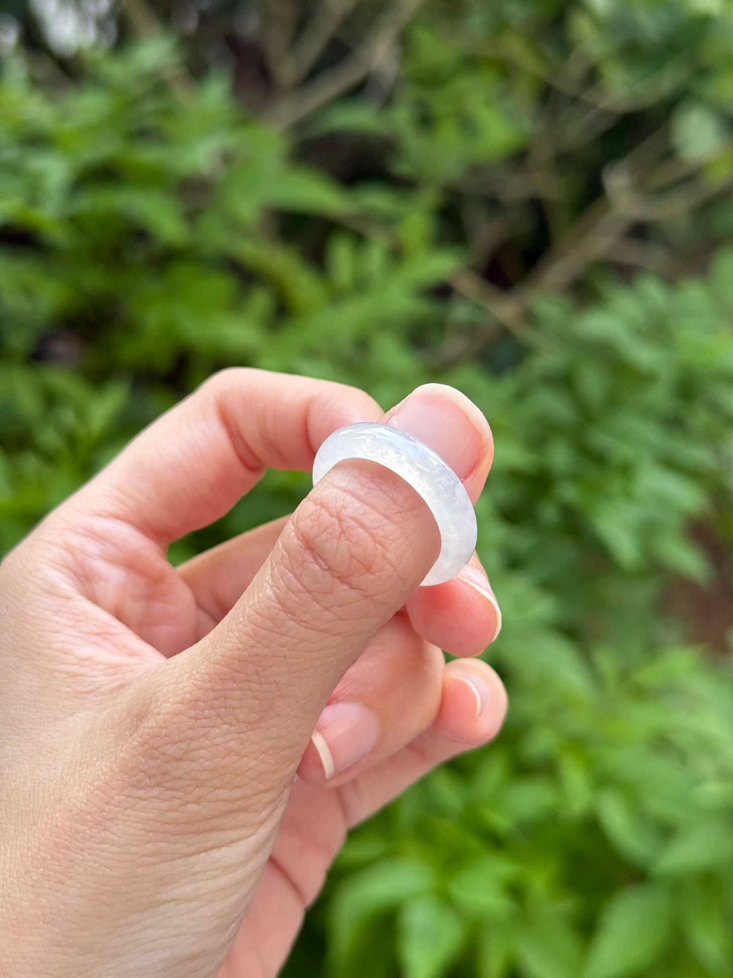 Icy Snow White Jadeite Ring Bands