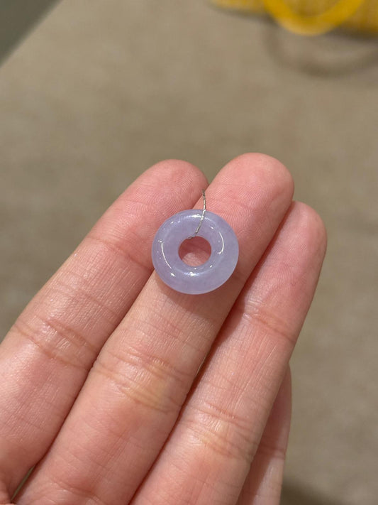 Icy Red-hued Lavender Bagel Jadeite