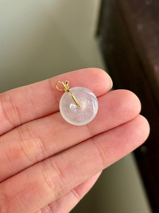 18K Icy Coloress Donut Pendant with Ribbon