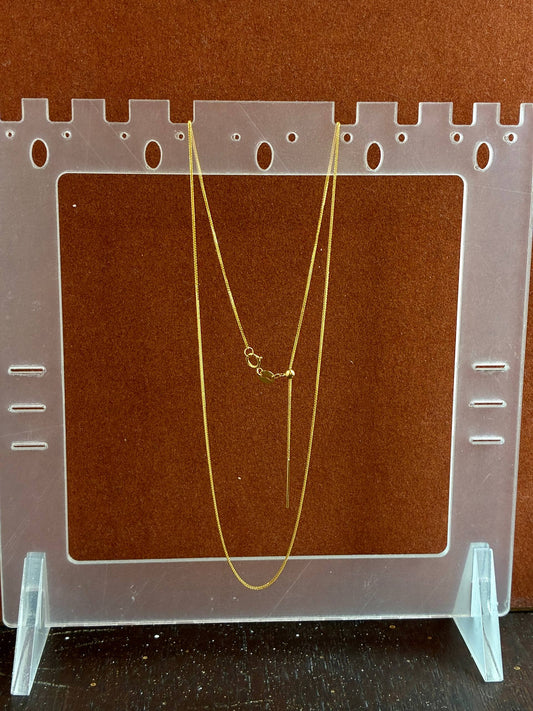 18K White / Yellow Gold Adjustable Slim Chain 45cm