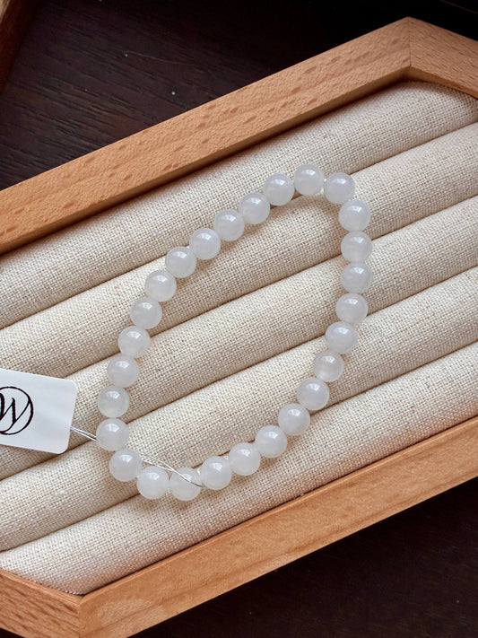 6.6mm Icy Coconut Freeze Jadeite Bracelet (Deals!)
