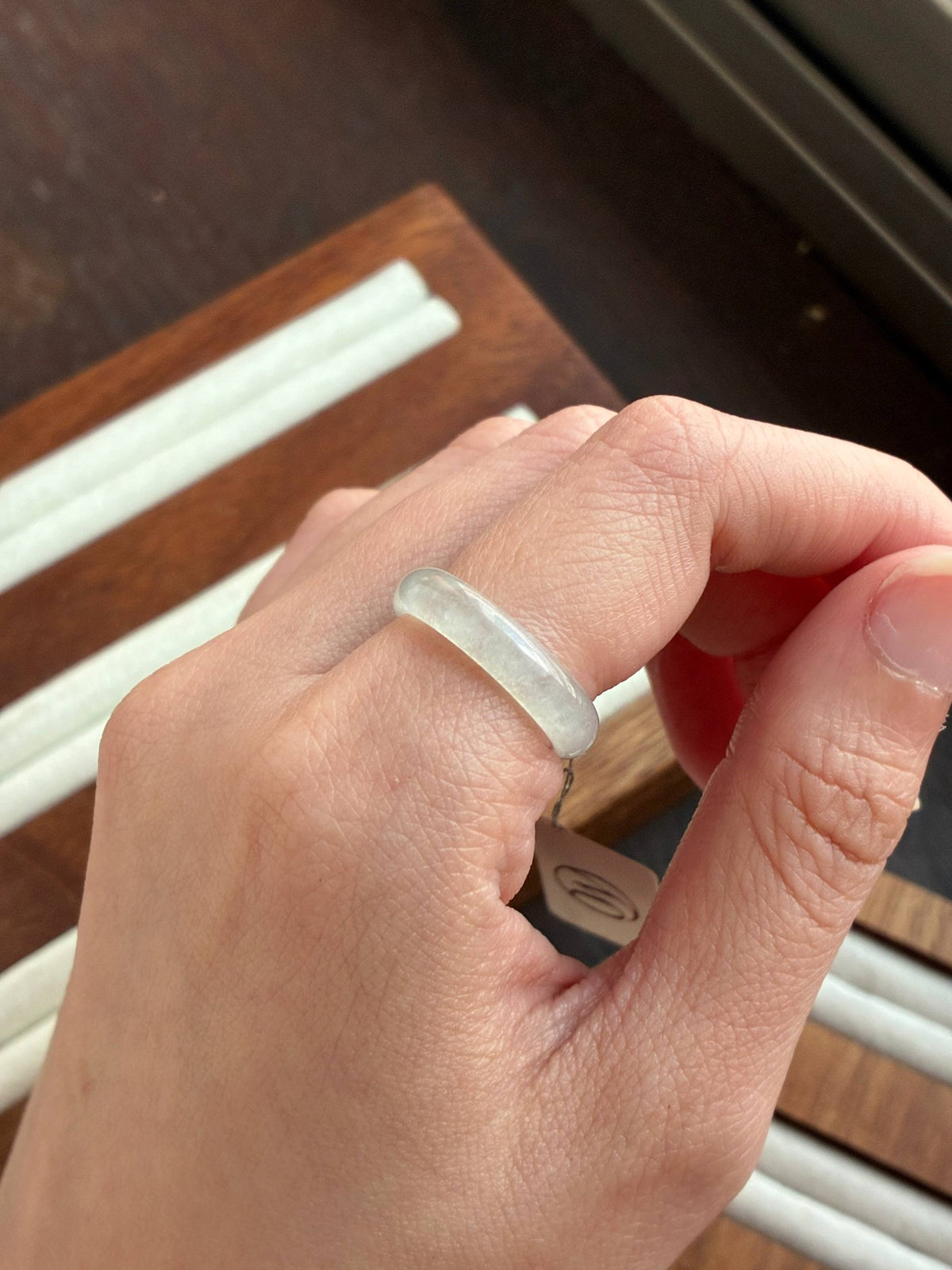 Icy Light Mint Abacus Ring (16.6mm)