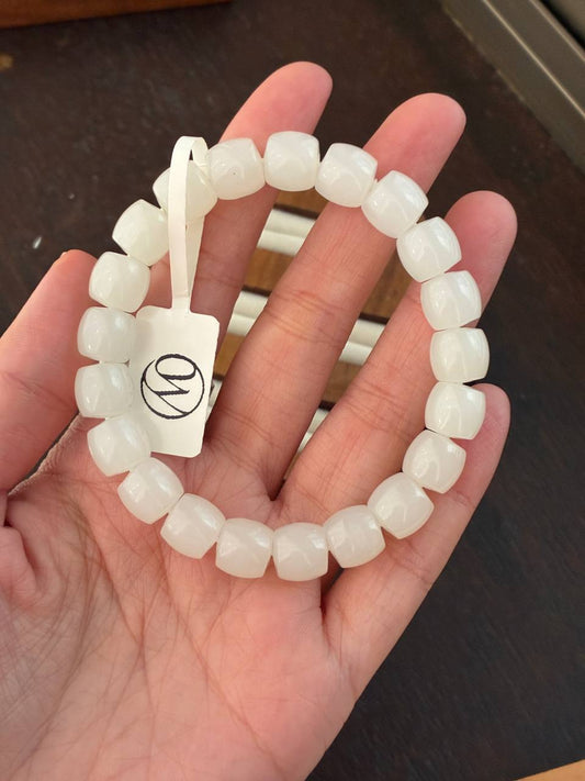10mm Nephrite Jade Barrel Bracelet (16cm)