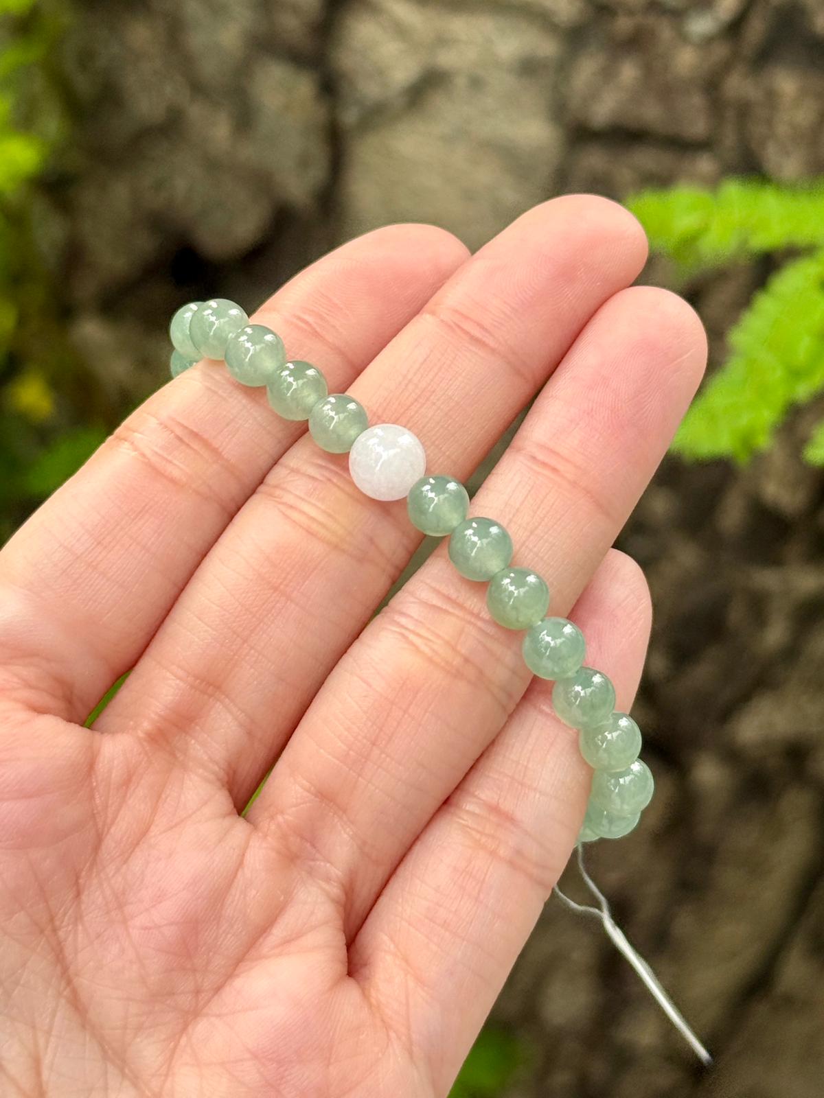 6.2mm Icy Jadeite Bracelet in Lake Green