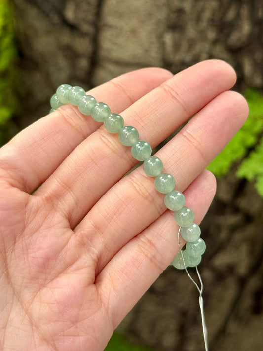 6.2mm Icy Jadeite Bracelet in Lake Green