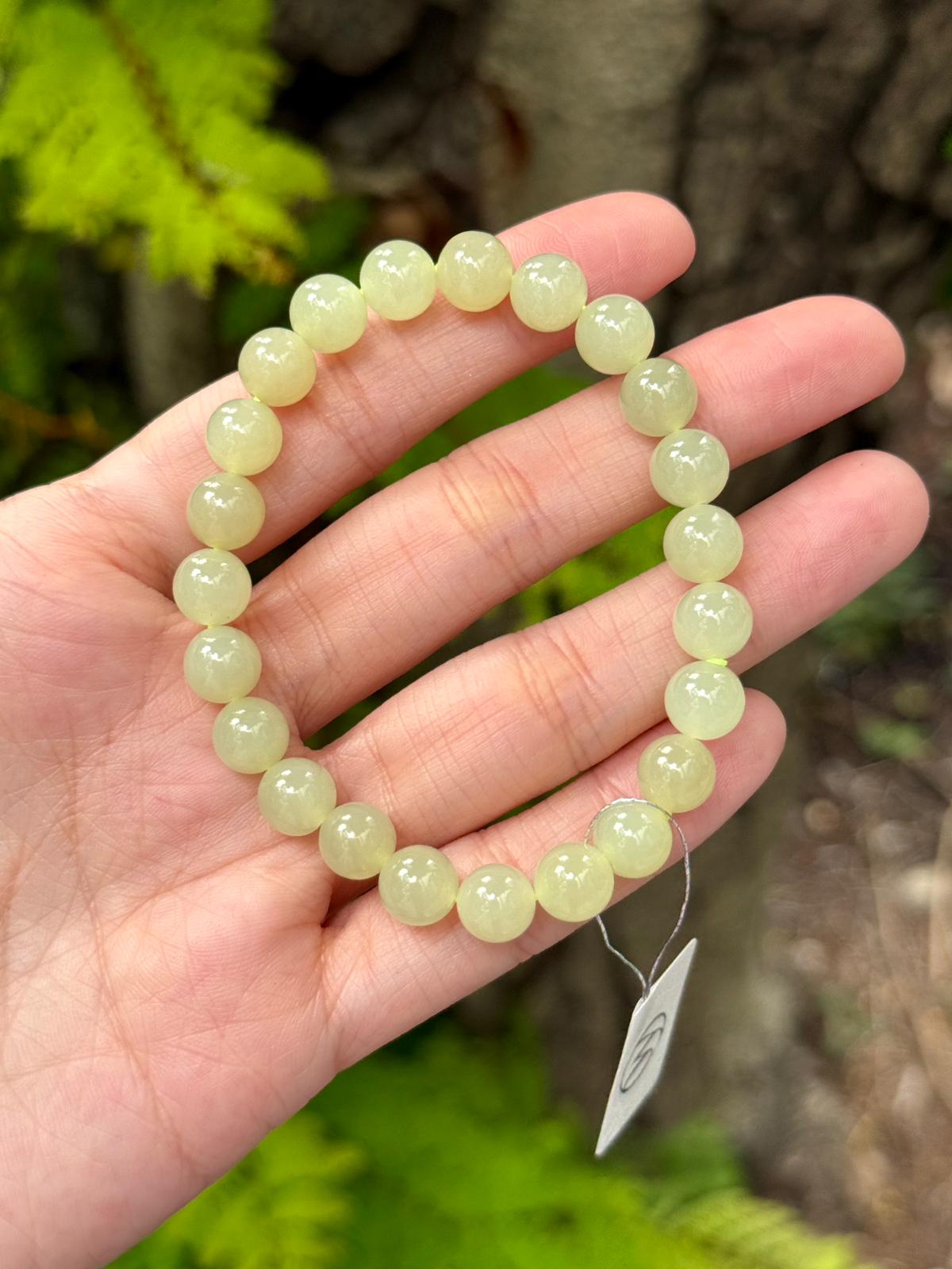 8.0mm Nephrite Bracelet HuangKou Yellow