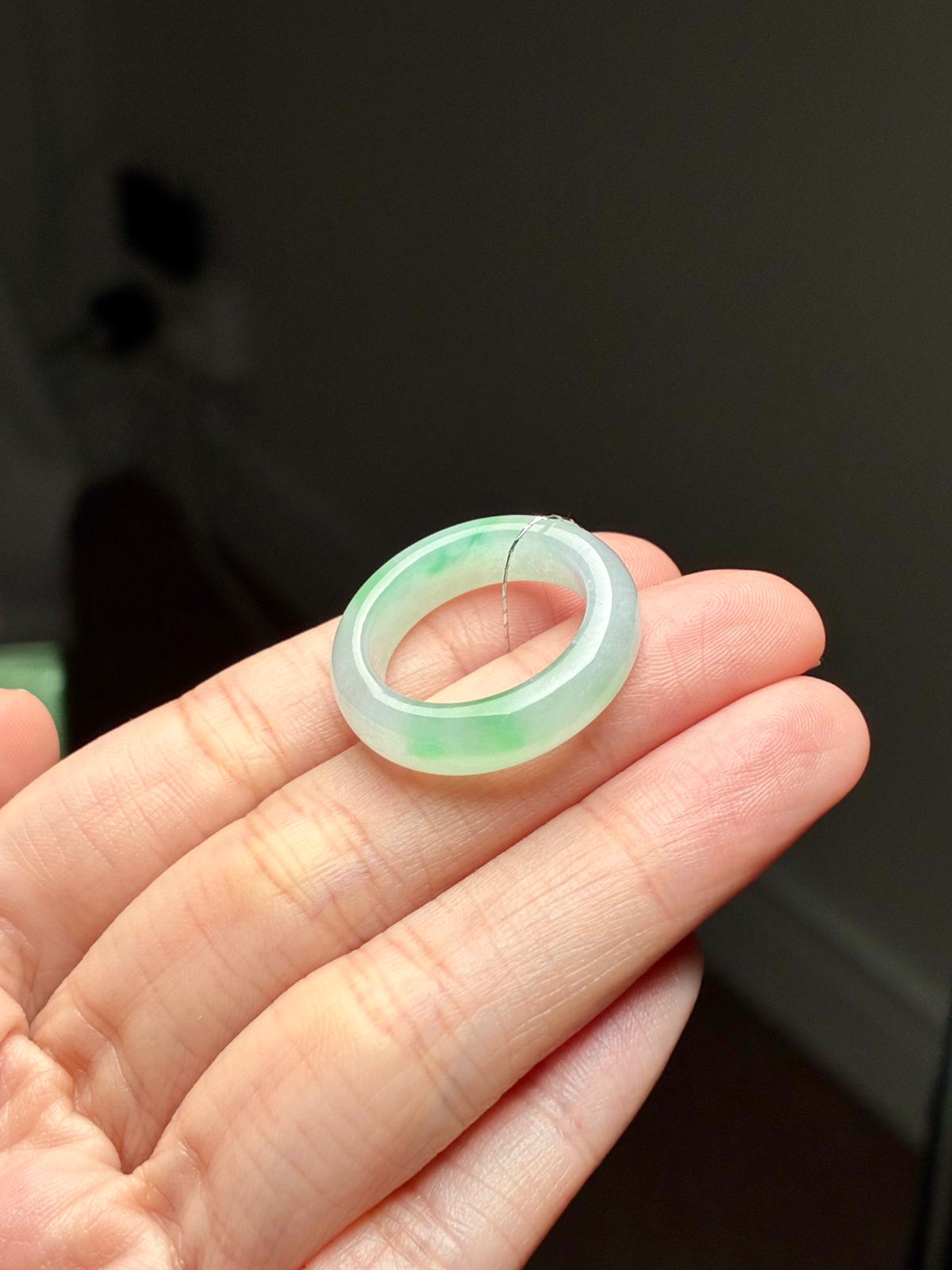 17.8mm Icy Moss on Snow Abacus Ring (Rare!)