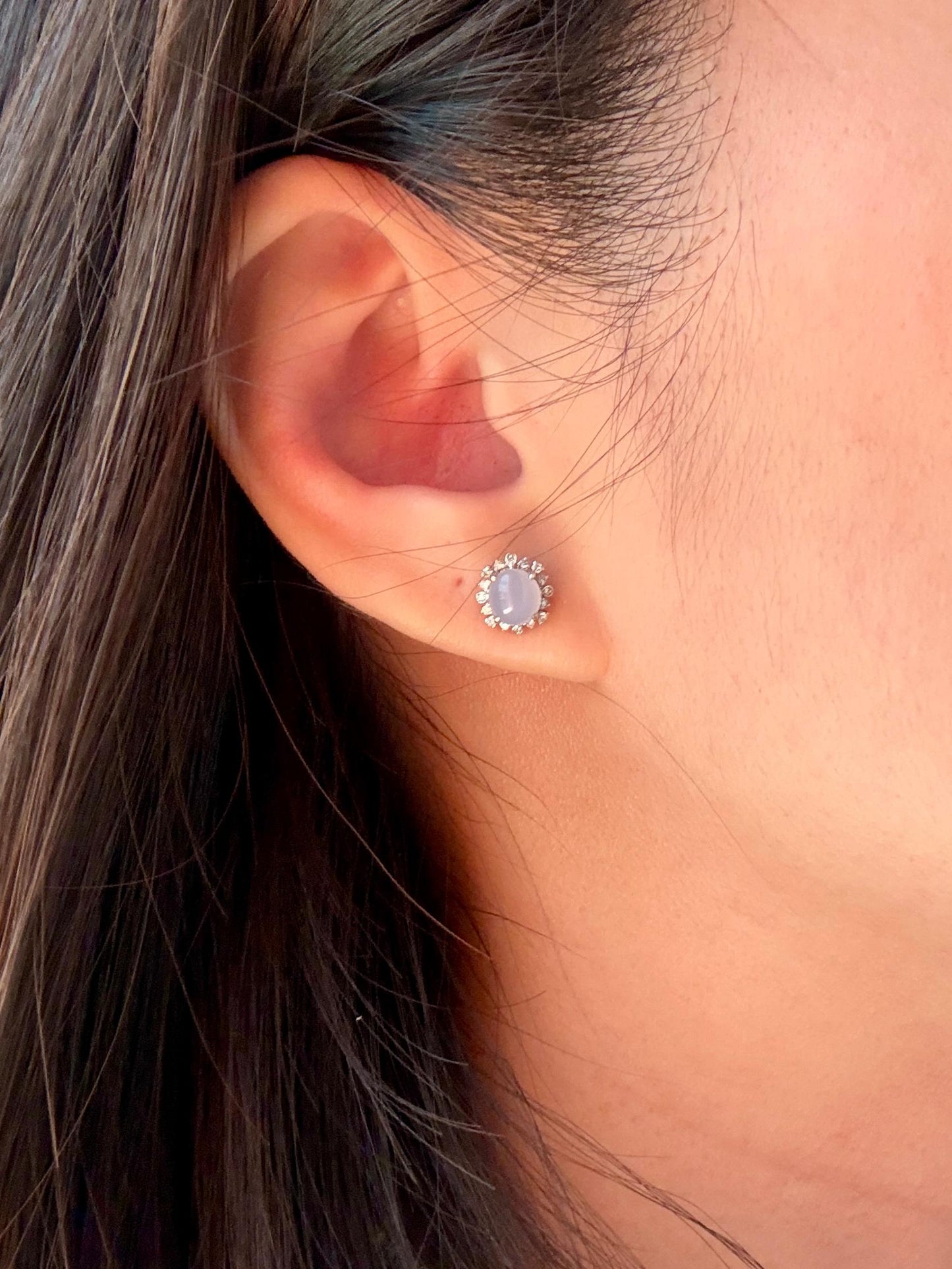 18K Glowy Lilac Earrings (Highly Translucent!)