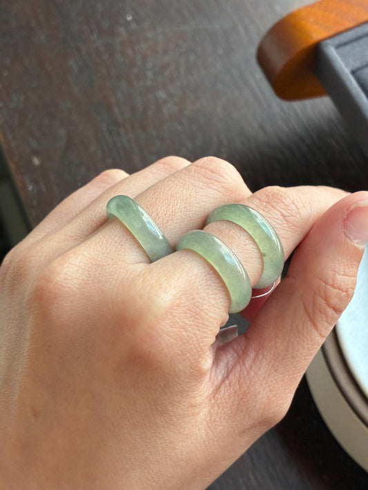 Icy Lake Green Abacus Rings