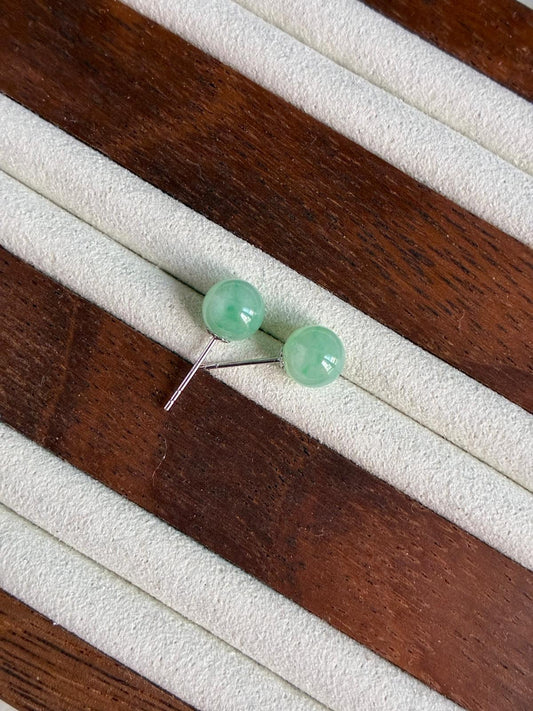 18K Light Apple Green Lollipop Studs (7.0mm)