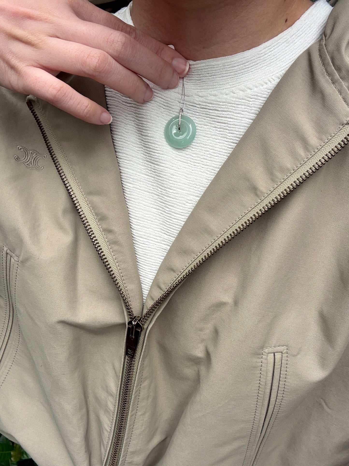 18K Jelly Seafoam Donut Pendant