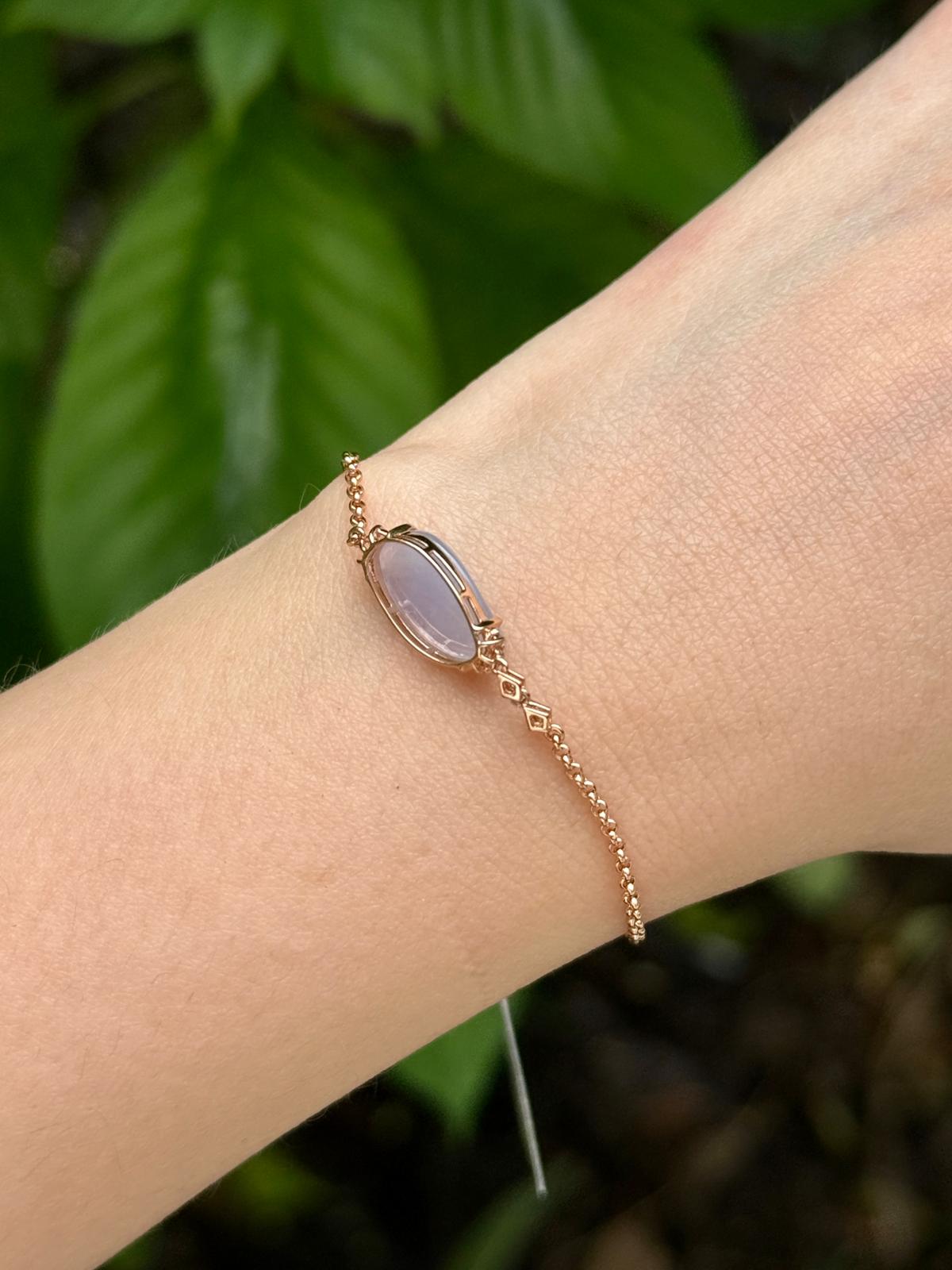 18K Rose Gold Icy Light Lavender Bracelet