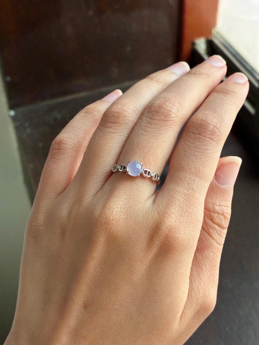 18K Glowy Lilac Chain Ring