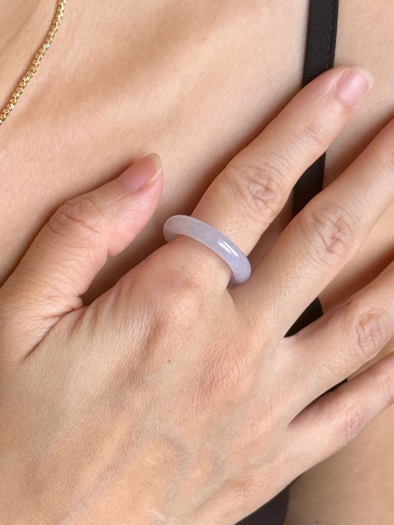Icy Light Lavender Ring Band