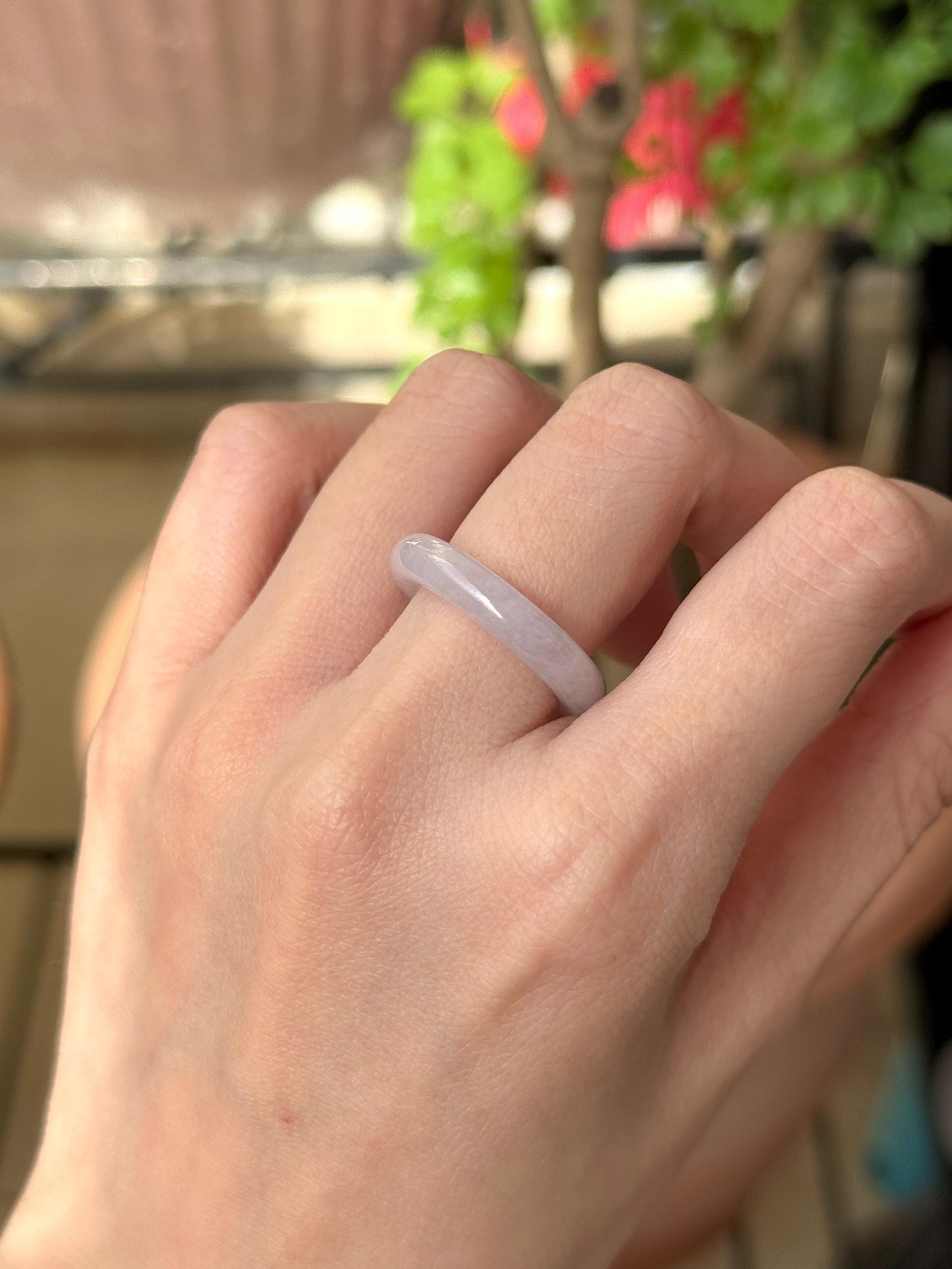 Icy Light Lavender Ring Band