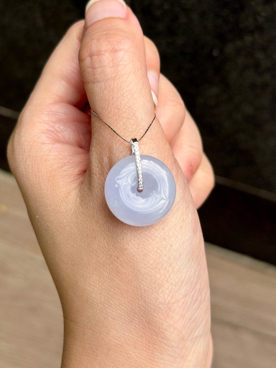 18K Jelly Lilac Lavender Donut Pendant (Thick Cut!)