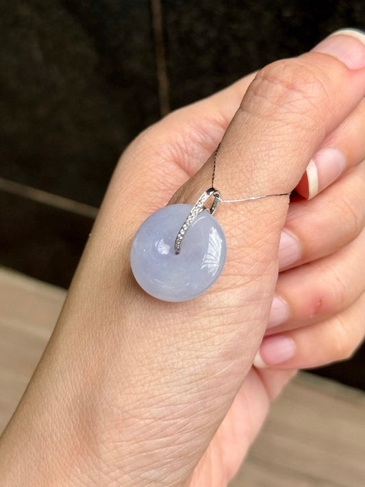 18K Jelly Lilac Lavender Donut Pendant (Thick Cut!)