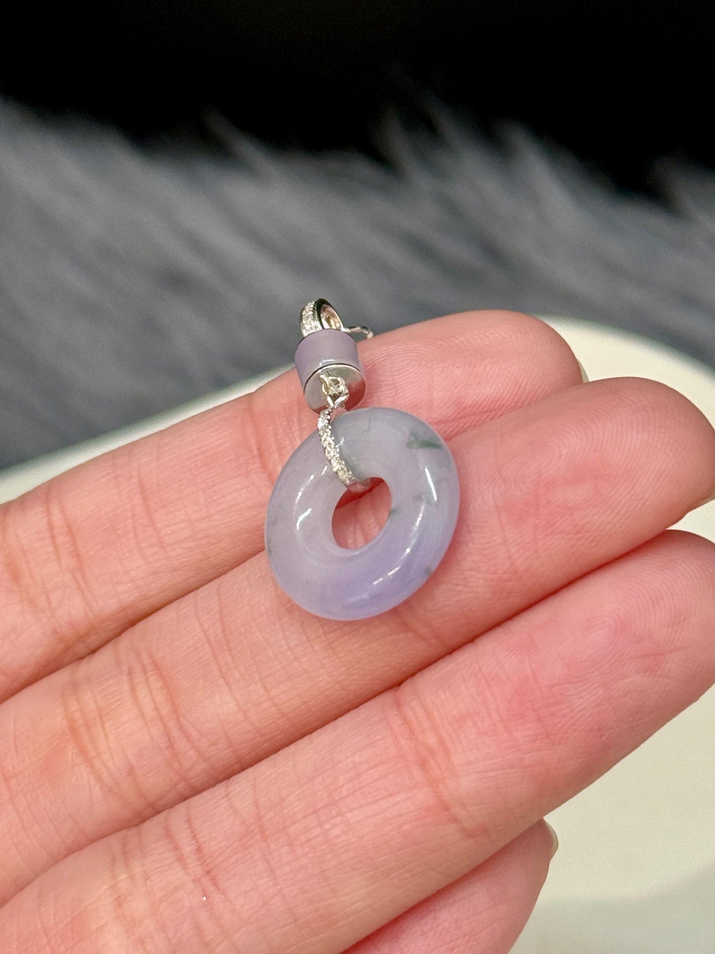 18K Icy Jelly Monet Donut Pendant