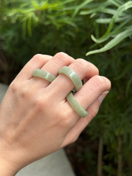 Icy Warm Muted Green Abacus Rings (US8.5)