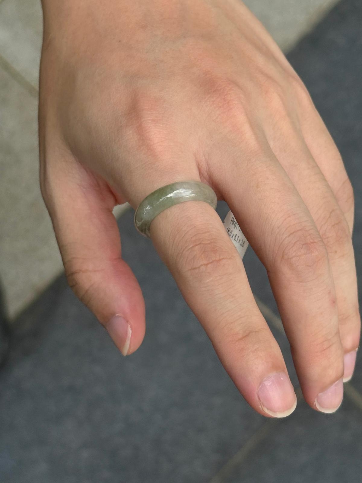 Icy Furong Floral Jadeite Abacus Ring (US8)