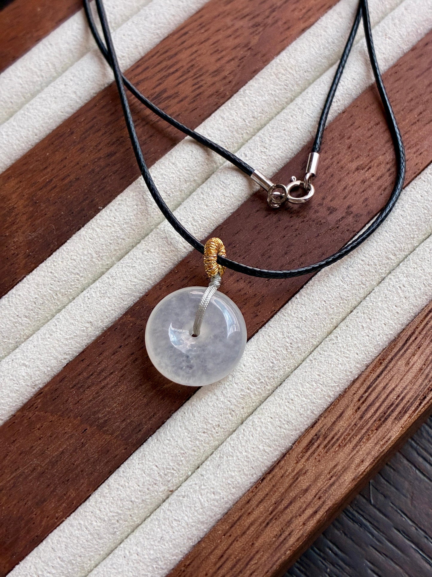 (Weekly Find!) Icy Snow White Donut Jadeite Pendant
