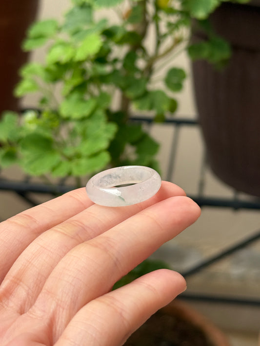 Icy White Jadeite Abacus Rings