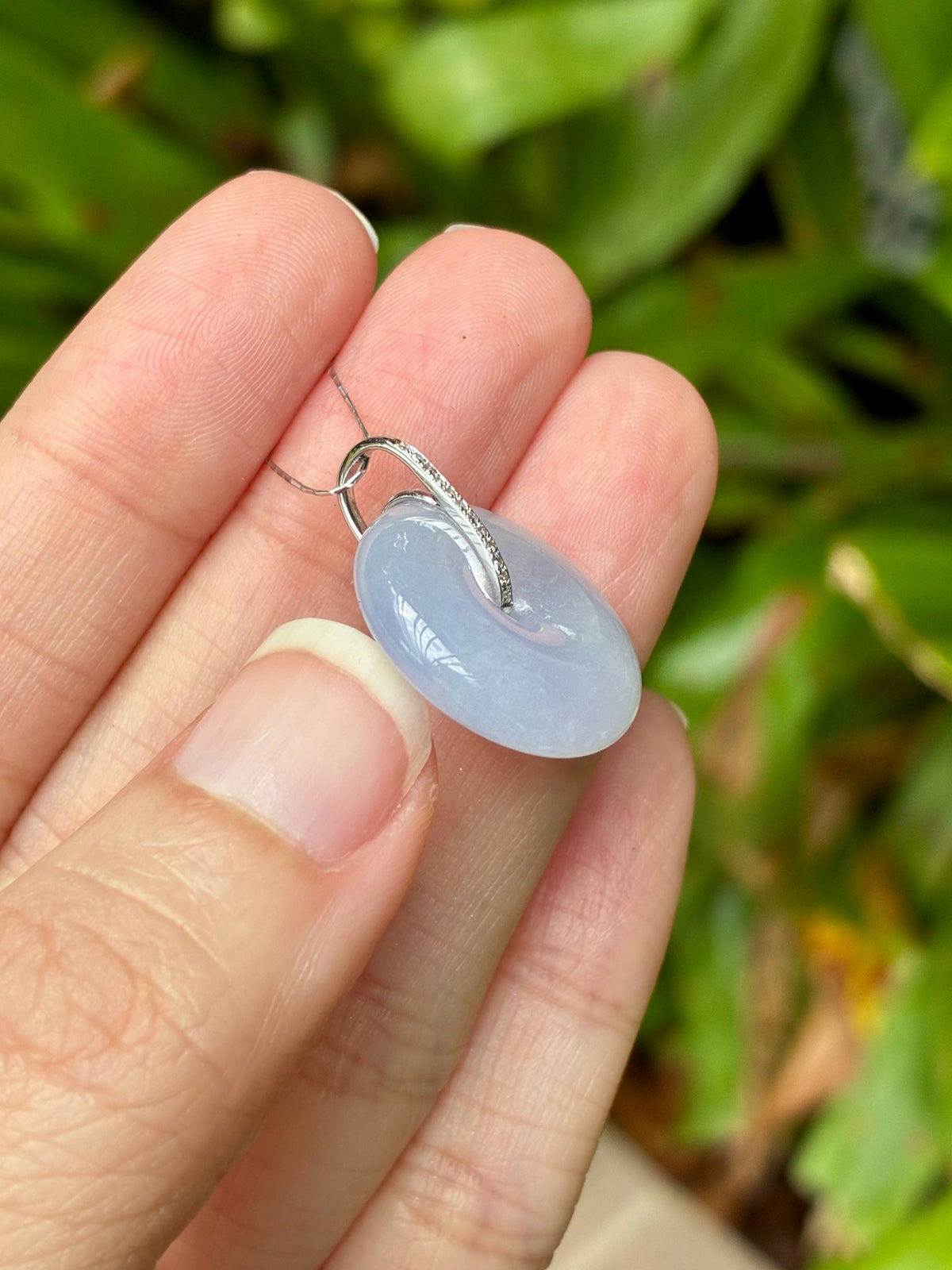 18K Jelly Lilac Lavender Donut Pendant (Thick Cut!)