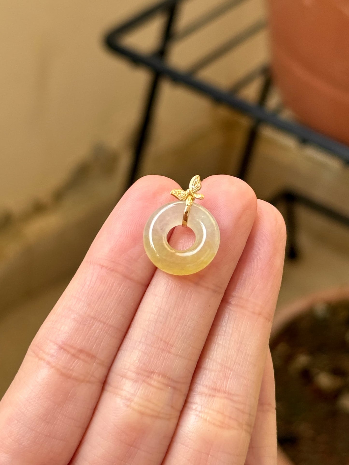 18K Icy Lemonade Yellow Donut Pendant
