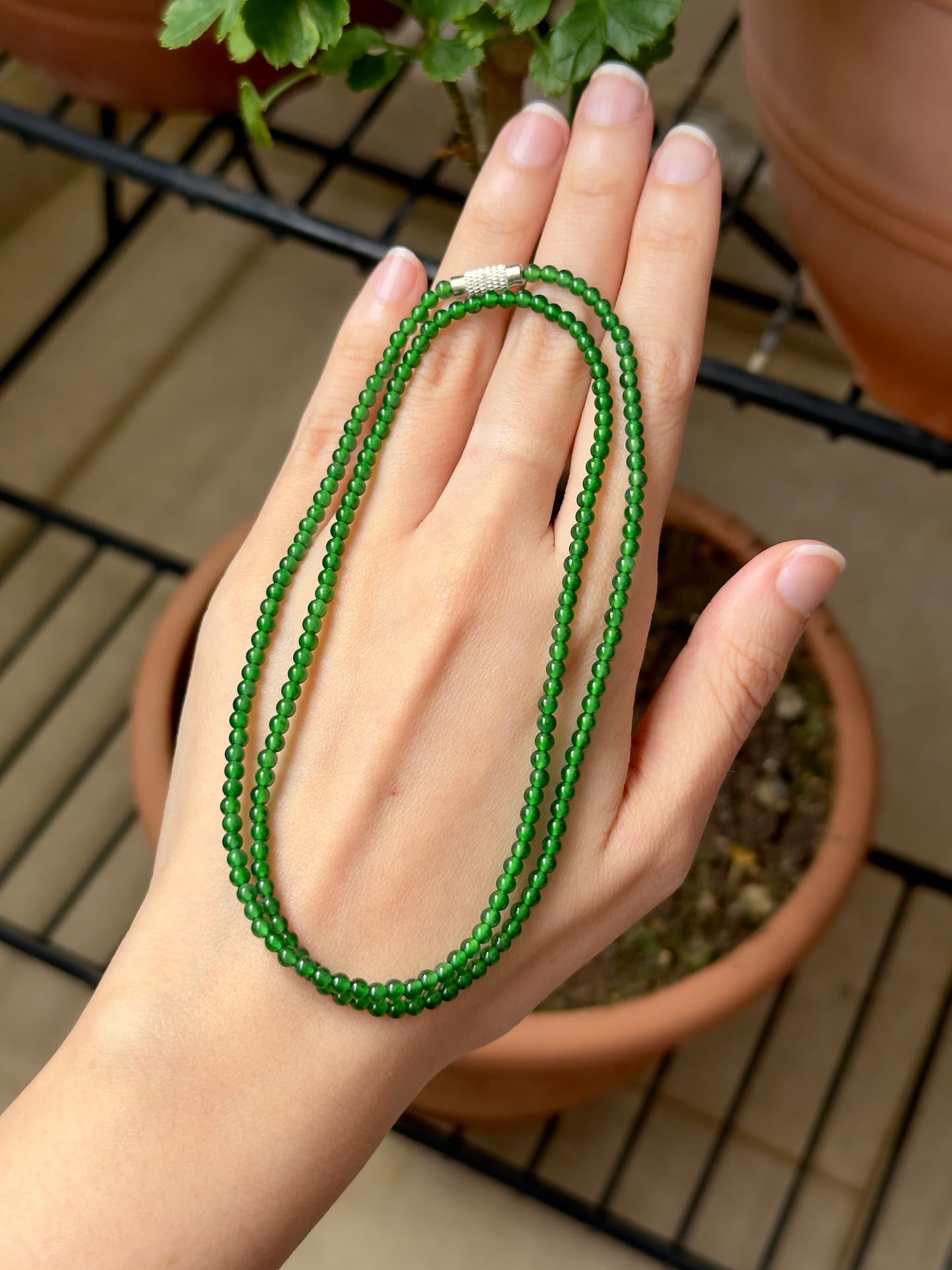 3mm Guatemalan Sunny Green Necklace (Premium)