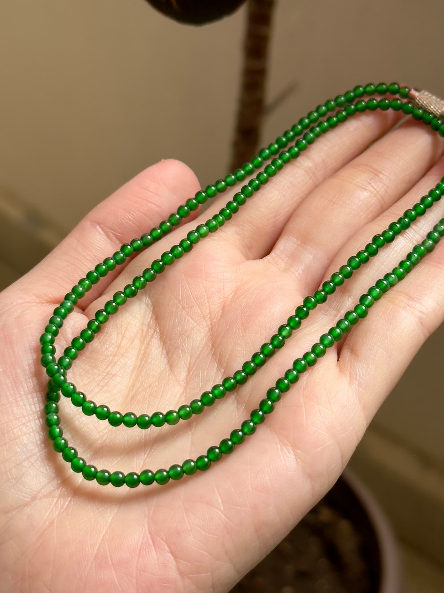 3mm Guatemalan Sunny Green Necklace (Premium)