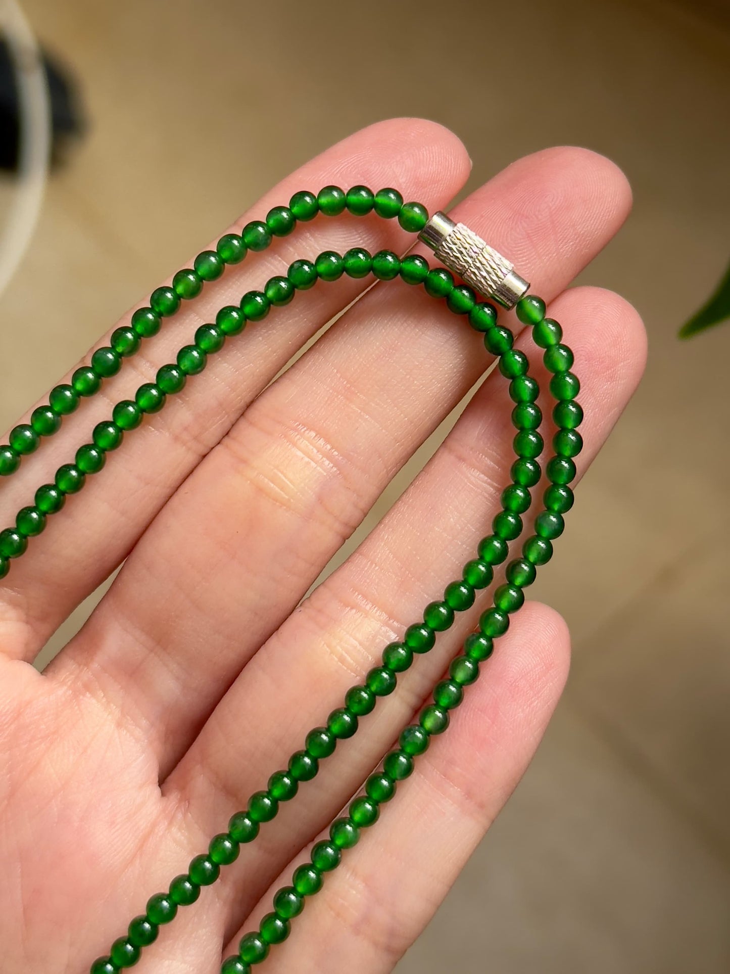 3mm Guatemalan Sunny Green Necklace (Premium)