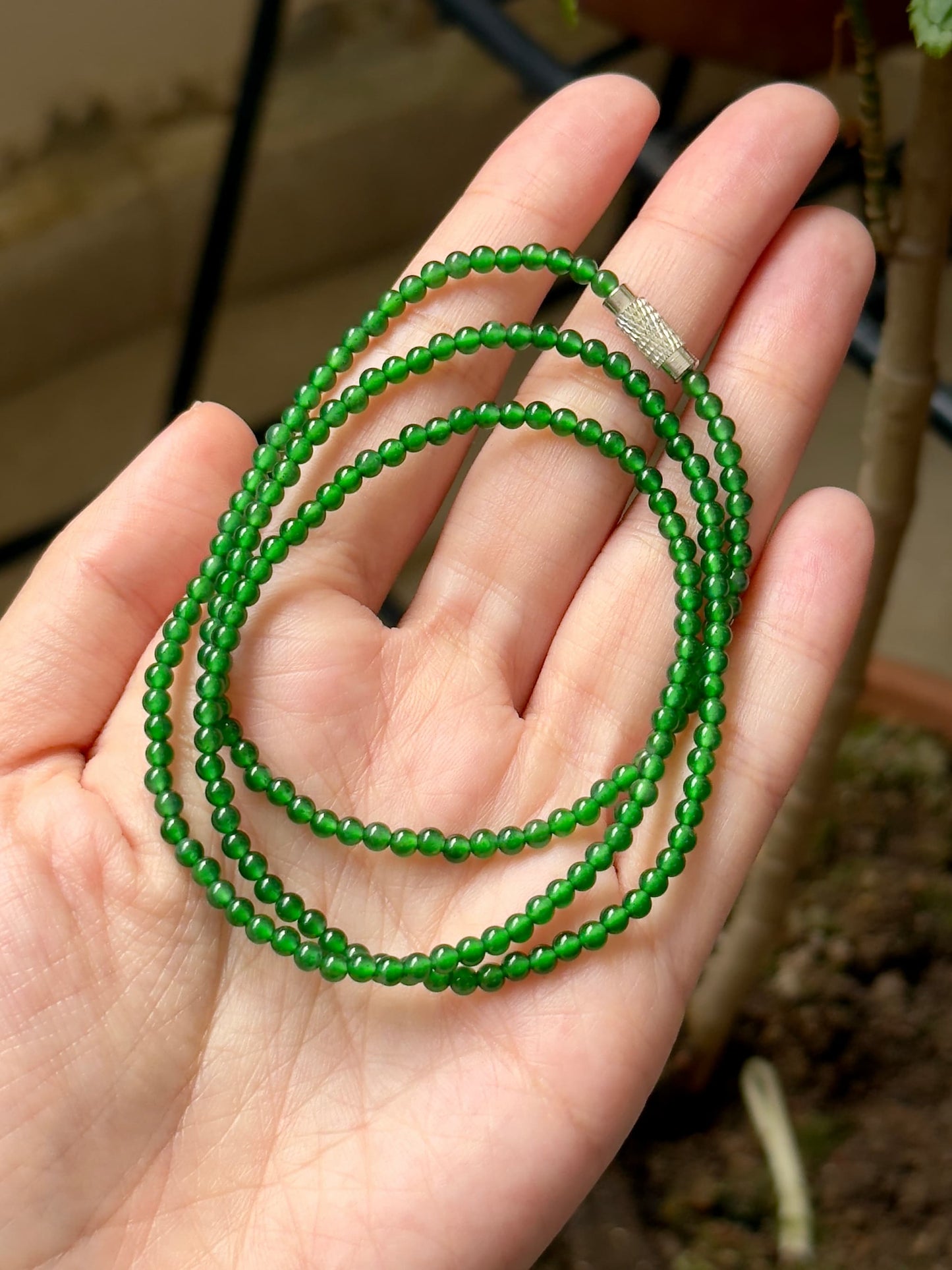 3mm Guatemalan Sunny Green Necklace (Premium)
