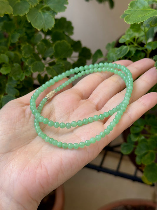 4mm Sweet Apple Green Necklace (Premium)