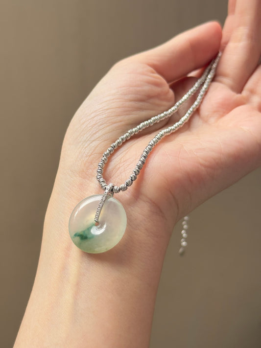 18K Icy Floating Flowers Donut Pendant