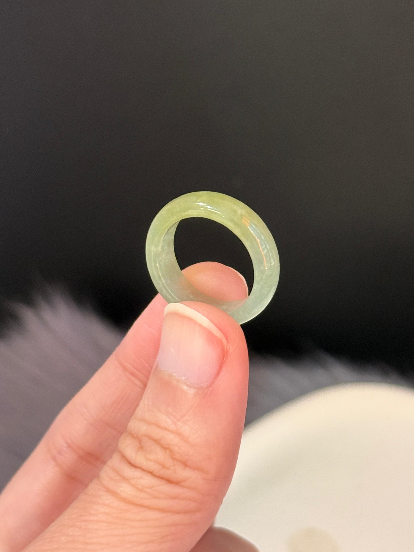 Icy Light Tea Green Ring Band (US5)