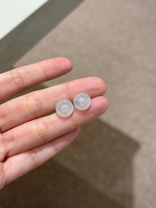 18K Icy Snow White Donut Earrings