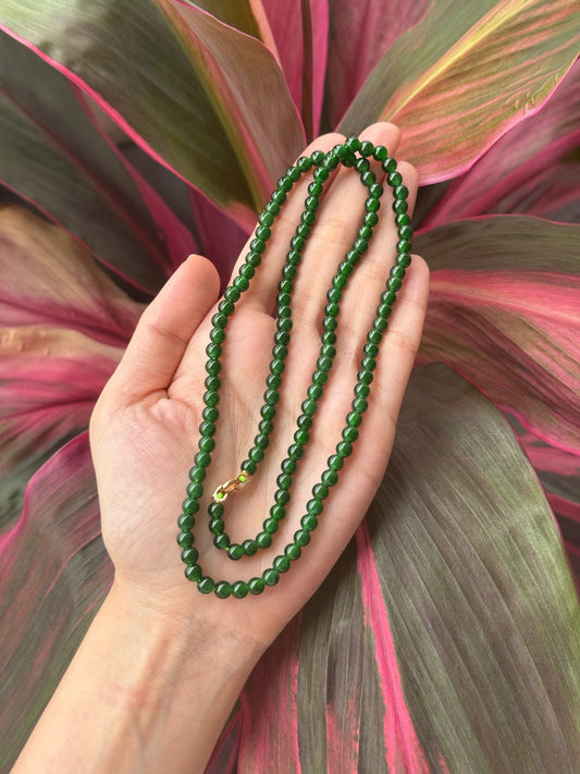 (Specially Sourced) 5mm Premium Imperial Green Necklace