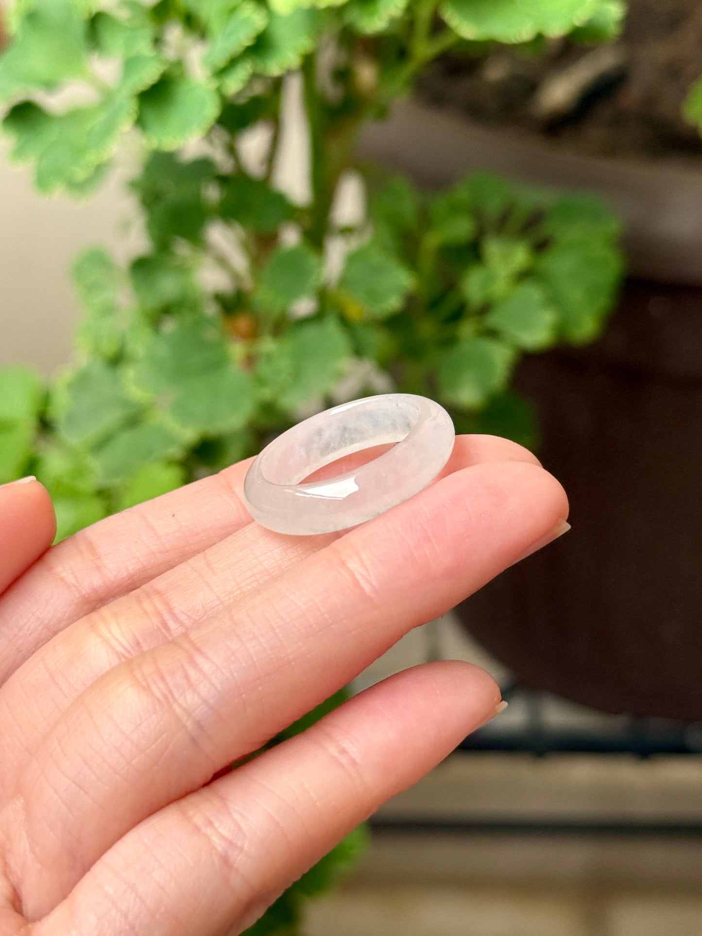 Icy White Jadeite Abacus Rings