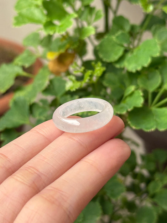 Icy White Jadeite Abacus Rings