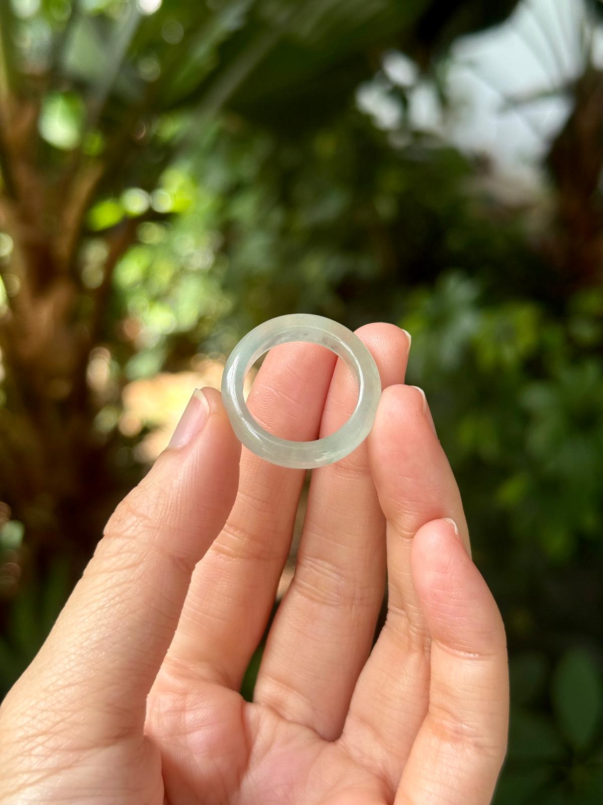 18mm Glowy Light Bluish Green Abacus Ring (Premium)