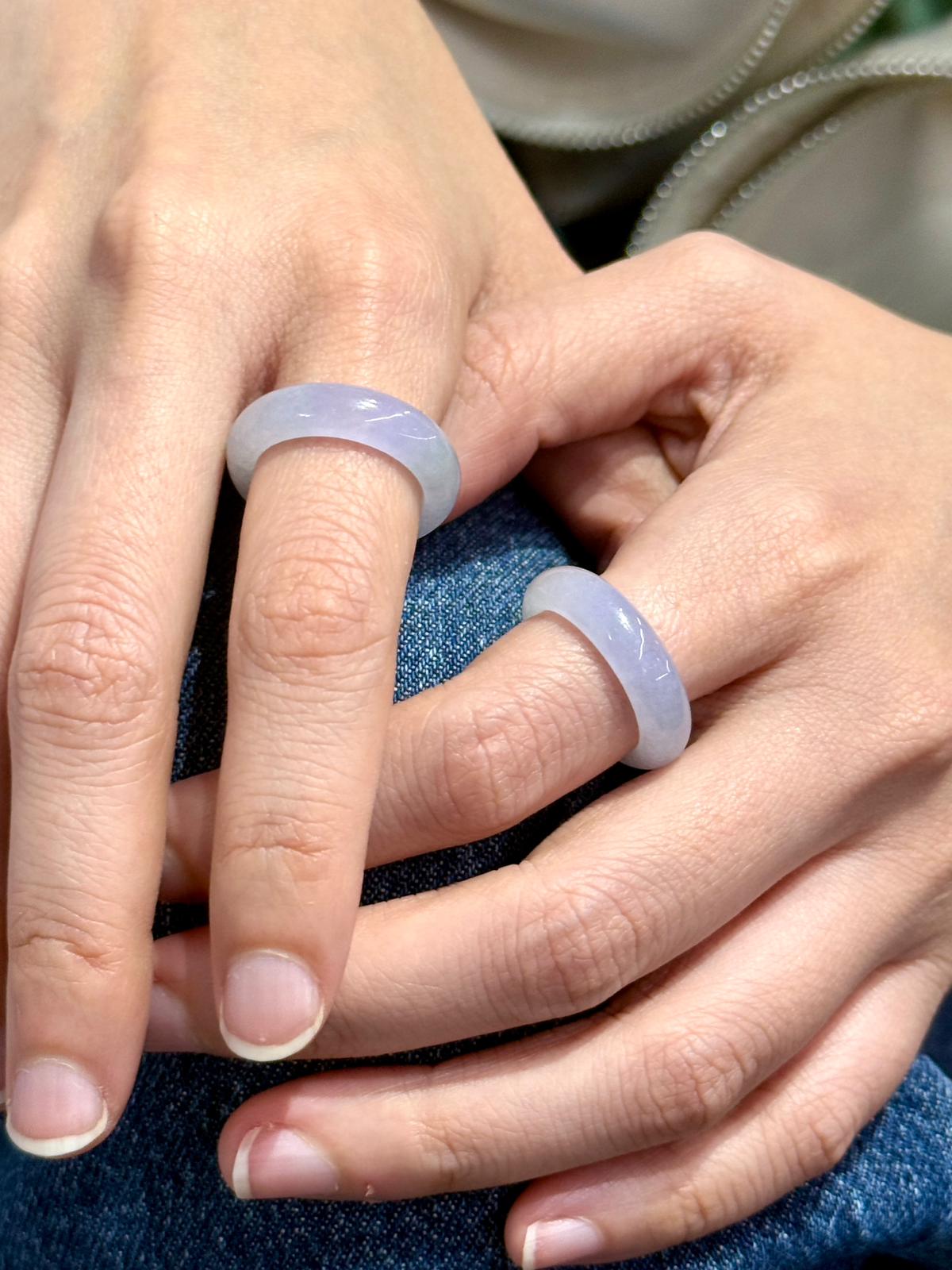 (Rare!) 16mm Icy Gradient Lavender Abacus Ring