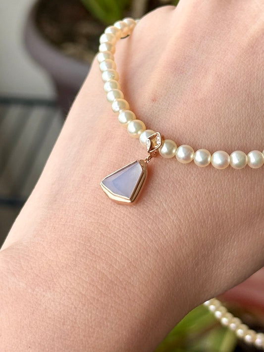18K Lavender Charm Pendant in Rose Gold